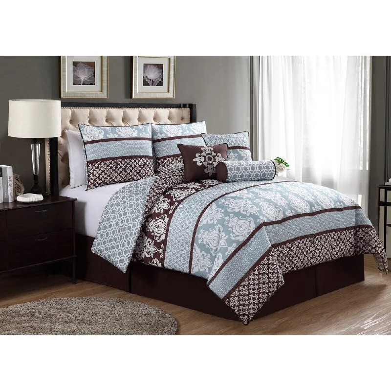 Synthetic - filled comforters like polyester for affordability and hypoallergenic propertiesBeckham 7-piece Comforter Set