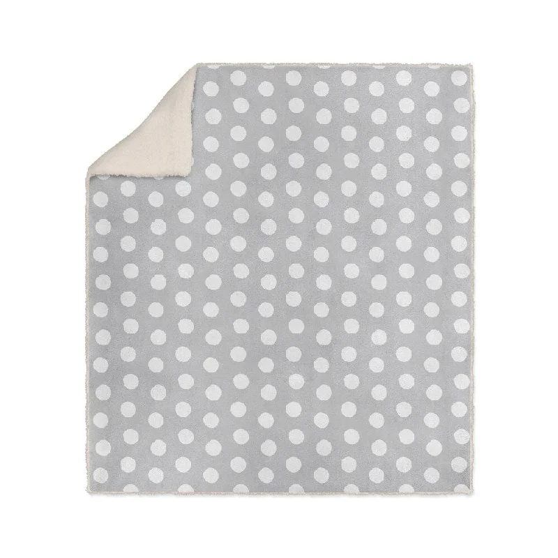 Down - filled comforters for supreme warmth and lightnessBIG POLKA DOTS LIGHT GREY Sherpa Comforter - 30X40