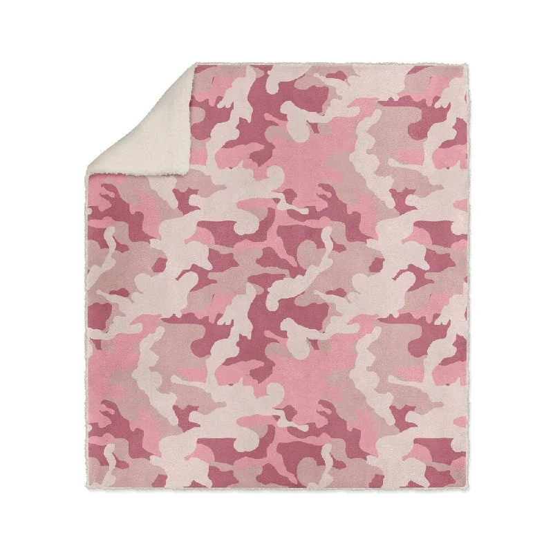 Microfiber - filled comforters that are lightweight and easy to care forCAMO FLOW PINK Sherpa Comforter