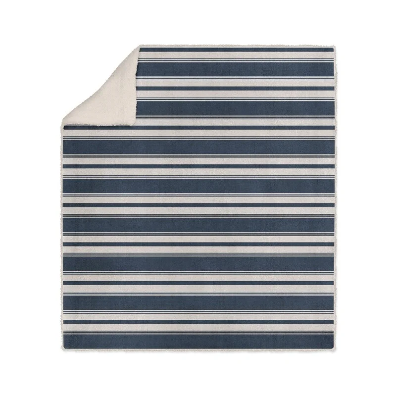 Microfiber - filled comforters that are lightweight and easy to care forCLASSIC STRIPE NAVY Sherpa Comforter - 30X40