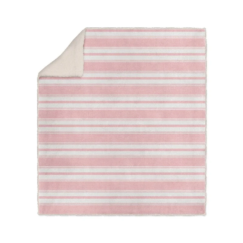 Goose down comforters known for their superior quality and insulationCLASSIC STRIPE PINK Sherpa Comforter