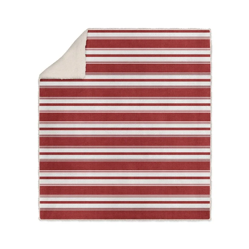 Latex - filled comforters with a bouncy texture and good supportCLASSIC STRIPE RED Sherpa Comforter