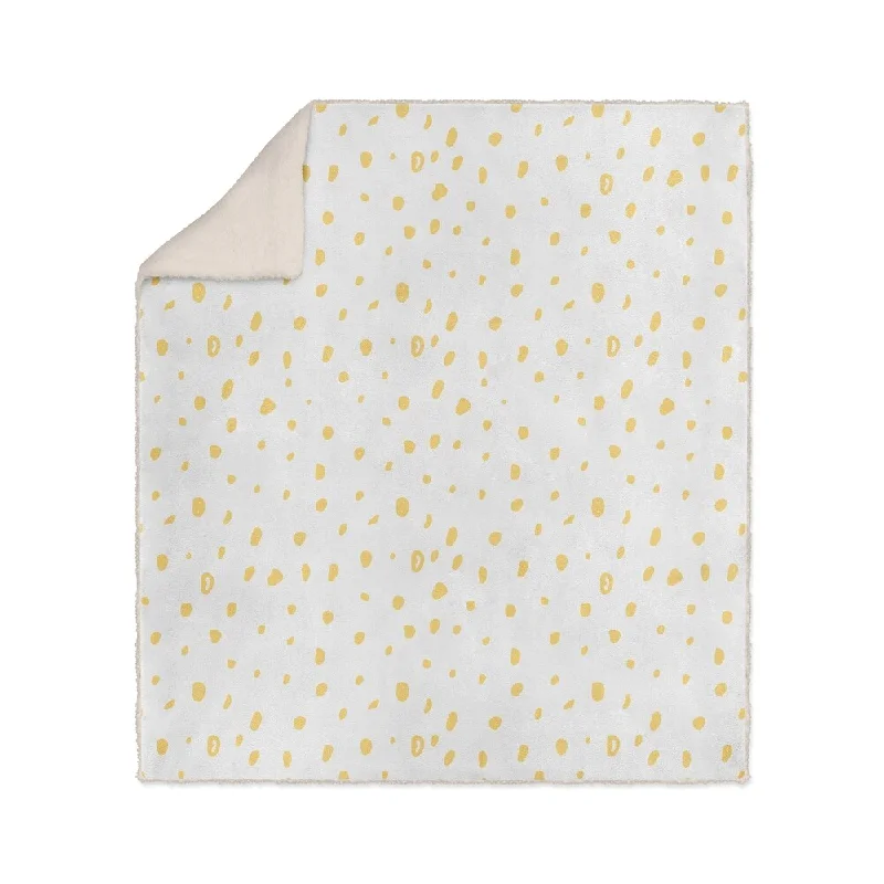 Queen - size comforters for standard queen - sized mattressesDAVID SMALL DOTS YELLOW Sherpa Comforter