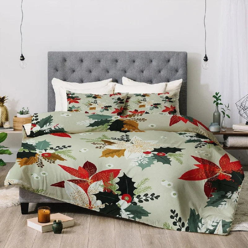 Down - filled comforters for supreme warmth and lightnessDeny Designs Holiday Floral 3-Piece Comforter Set