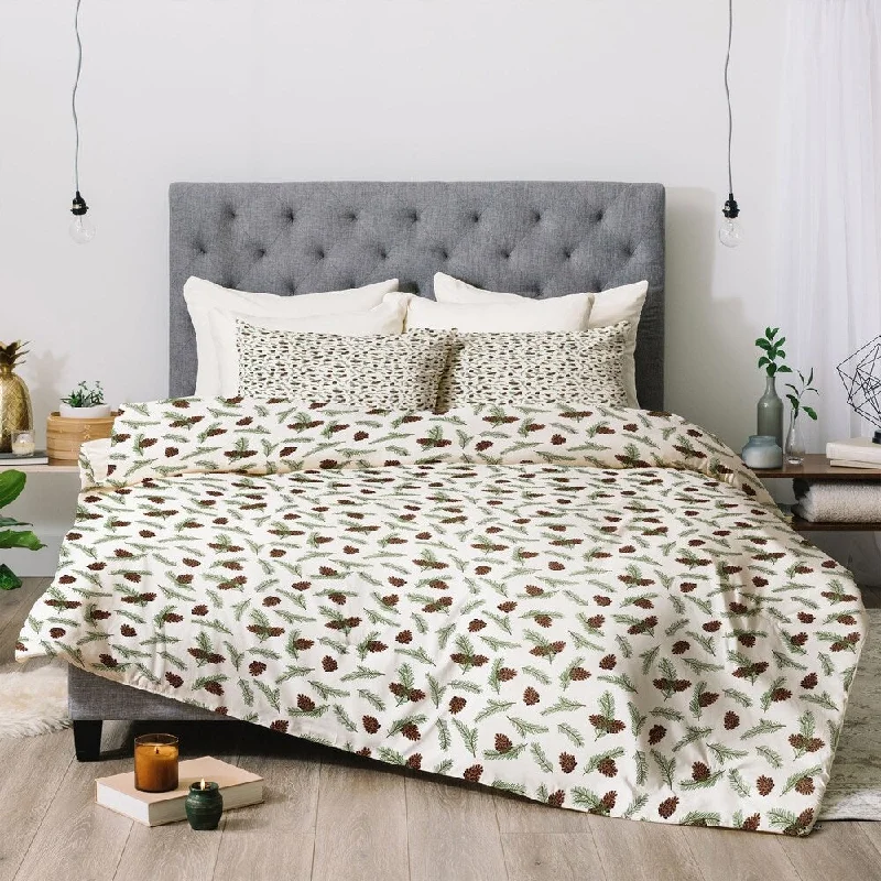 Bamboo - fiber - filled comforters with antibacterial and breathable qualitiesDeny Designs Pinecones 3-Piece Comforter Set