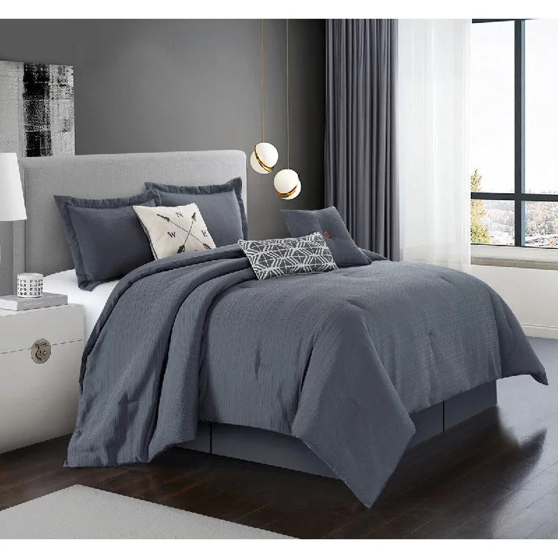 King - size comforters to fit large king - sized beds perfectlyDianella 7-Piece Contemporary Comforter Set