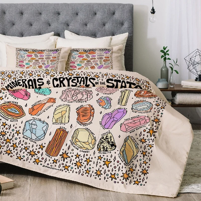 Wool - filled comforters with natural moisture - wicking and temperature - regulating featuresDoodle By Meg Crystals of the States Made to Order Comforter Set