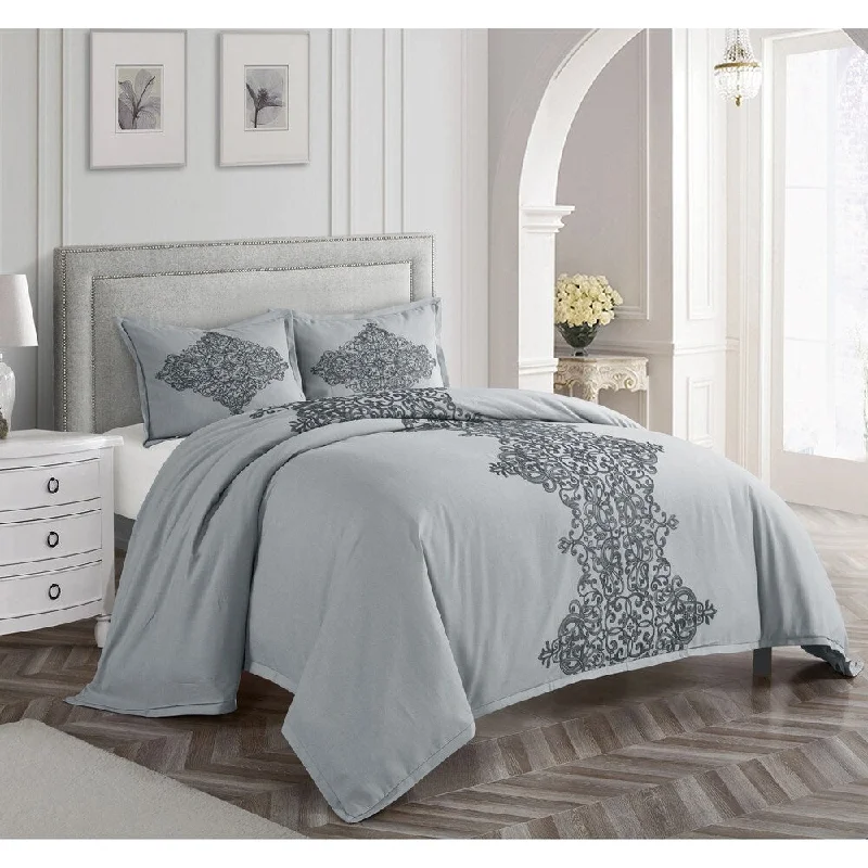 Synthetic - filled comforters like polyester for affordability and hypoallergenic propertiesEssex 3-Piece Duvet Set