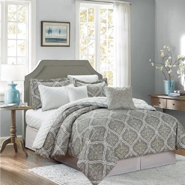 Queen - size comforters for standard queen - sized mattressesGlen Grey 8-Piece Comforter Set