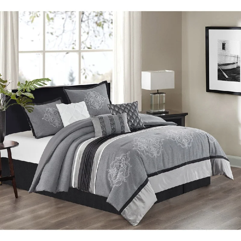 Latex - filled comforters with a bouncy texture and good supportGrand Avenue Citi 7-Piece Comforter Set