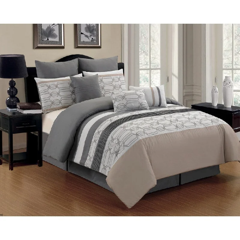 Full - size comforters suitable for full - sized beds in guest rooms or small bedroomsHexagonal 8-piece Comforter Set