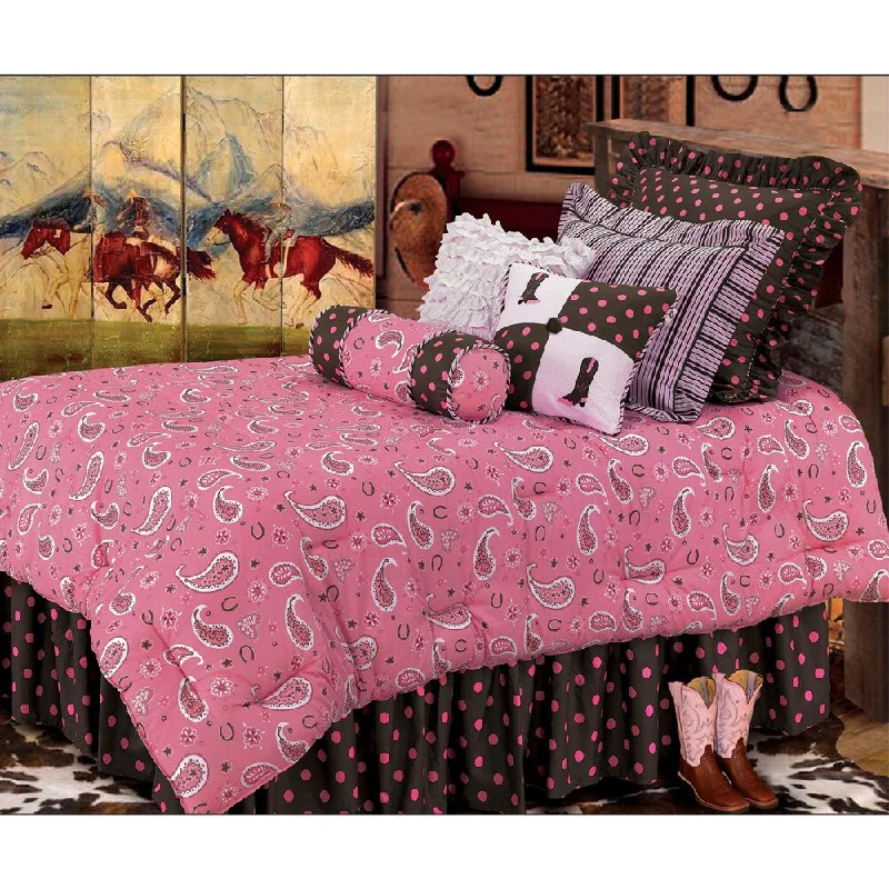 Bamboo - fiber - filled comforters with antibacterial and breathable qualitiesHiEnd Accents Pink Paisley 6-Piece Bedding Set