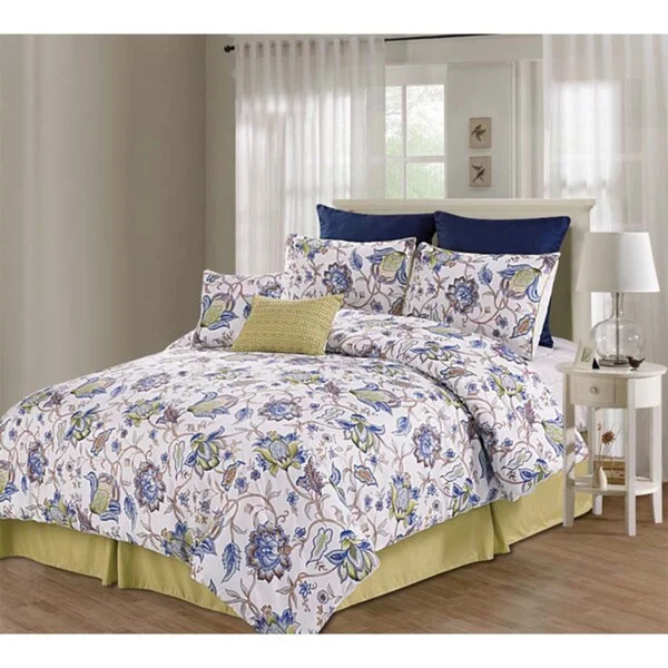 Duck down comforters with a softer feel and good warmth retentionKensington Floral 8-piece Comforter Set