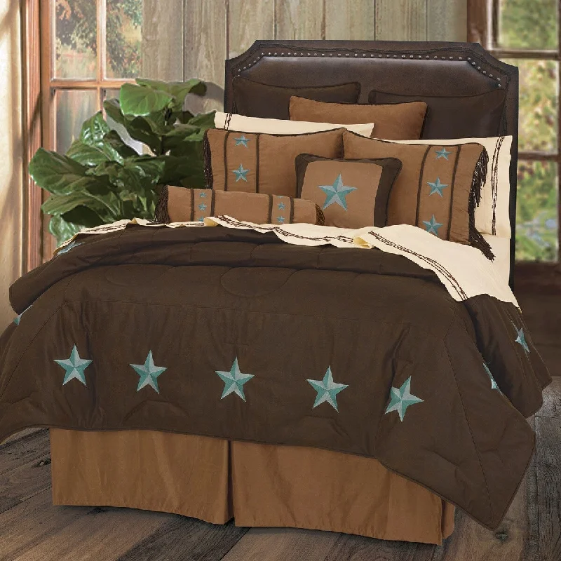 Latex - filled comforters with a bouncy texture and good supportLaredo Comforter Set, Super Queen Turquoise