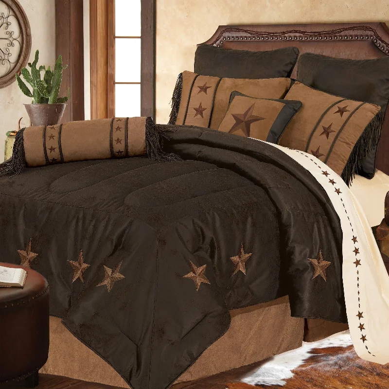 Queen - size comforters for standard queen - sized mattressesLaredo Comforter Set, Twin Chocolate