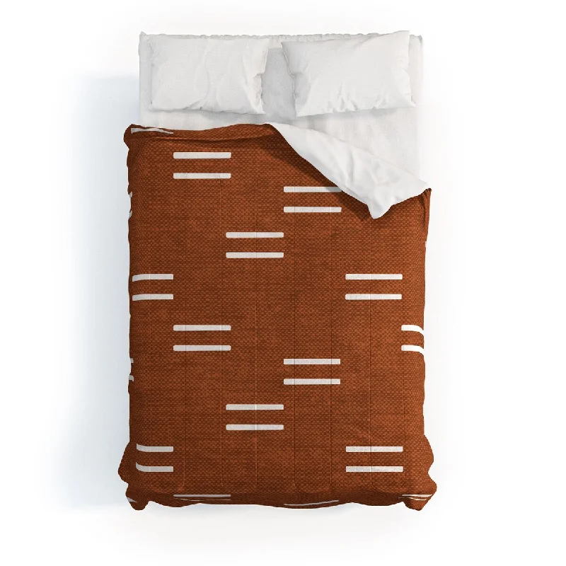 Microfiber - filled comforters that are lightweight and easy to care forLittle Arrow Design Co Double Dash Burnt Orange Made To Order Full Comforter