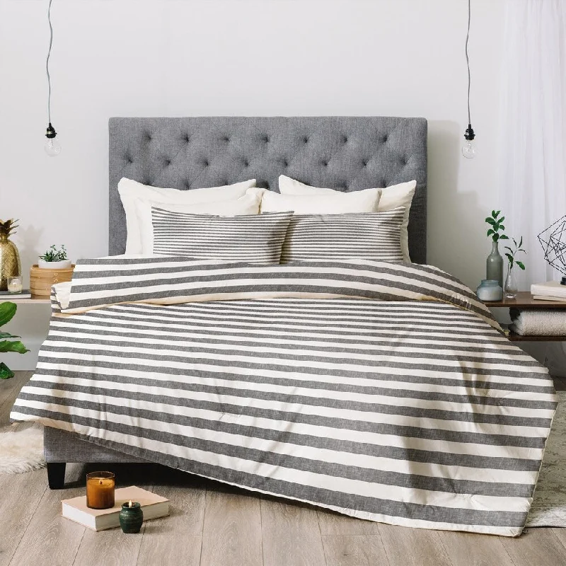 Latex - filled comforters with a bouncy texture and good supportLittle Arrow Design Co Stripes In Grey Comforter Set -King