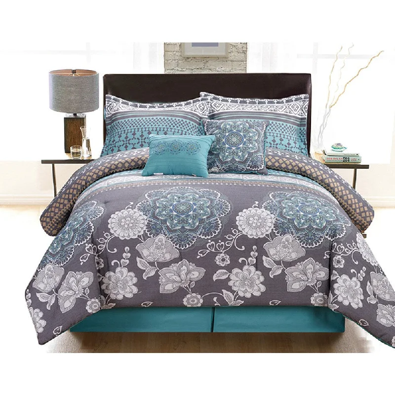 Microfiber - filled comforters that are lightweight and easy to care forLorelei King-sized 6-Piece Comforter Set