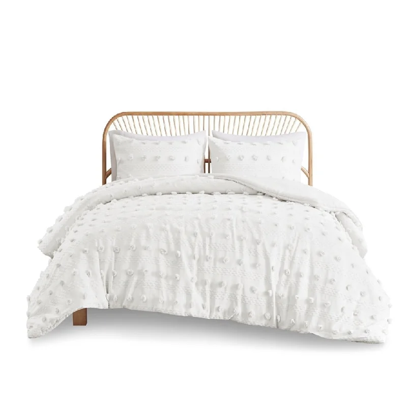 Queen - size comforters for standard queen - sized mattressesLucy Clip Jacquard Duvet Cover Set