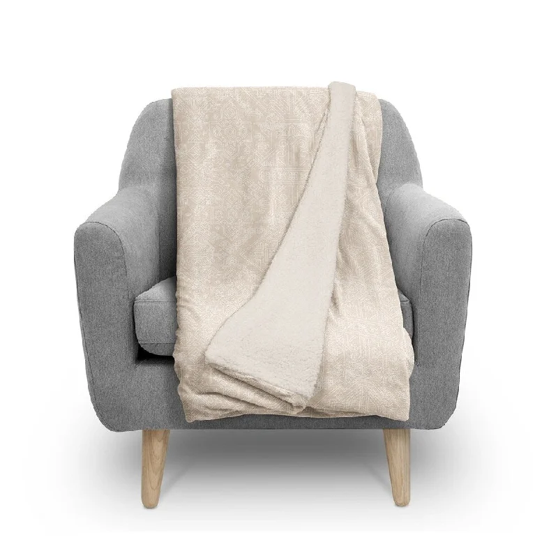 Microfiber - filled comforters that are lightweight and easy to care forMAMLUK BEIGE Sherpa Comforter By Kavka Designs