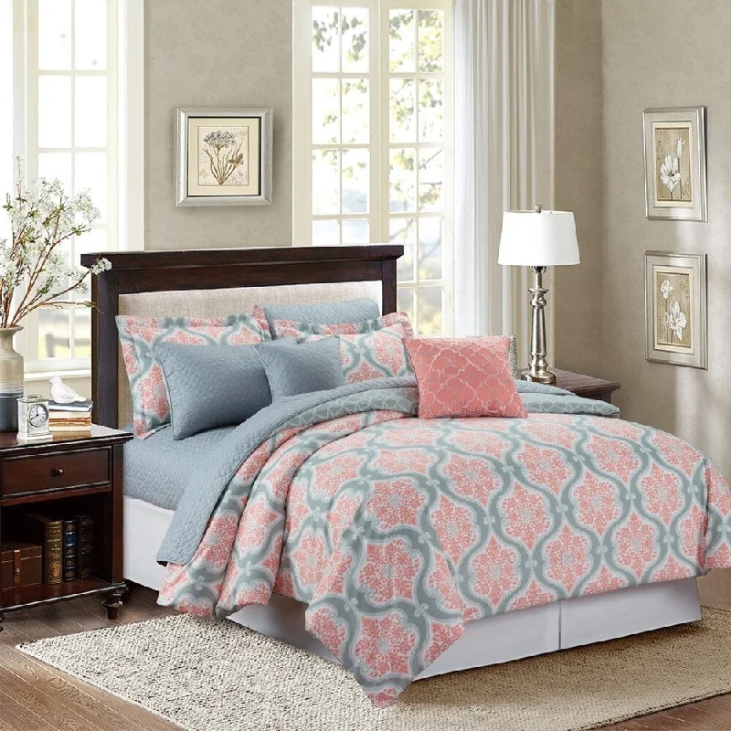 King - size comforters to fit large king - sized beds perfectlyMarina Coral Medallion 8-piece Comforter Set