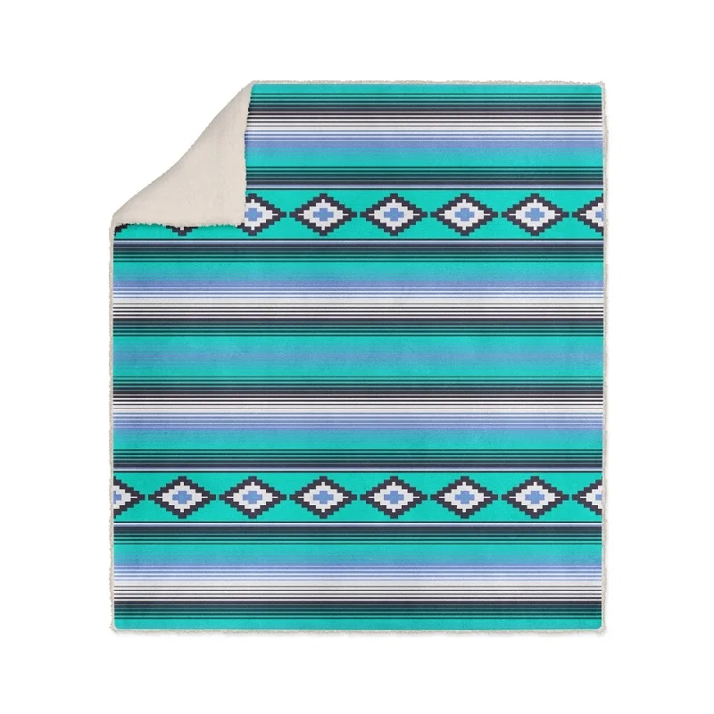 Wool - filled comforters with natural moisture - wicking and temperature - regulating featuresMODERN SERAPE TEAL Sherpa Comforter