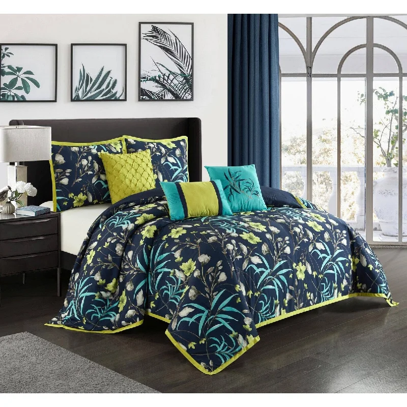 Cotton - filled comforters for a breathable and natural sleep experienceNanshing 6-Piece Botanical Firefly Print Comforter Set