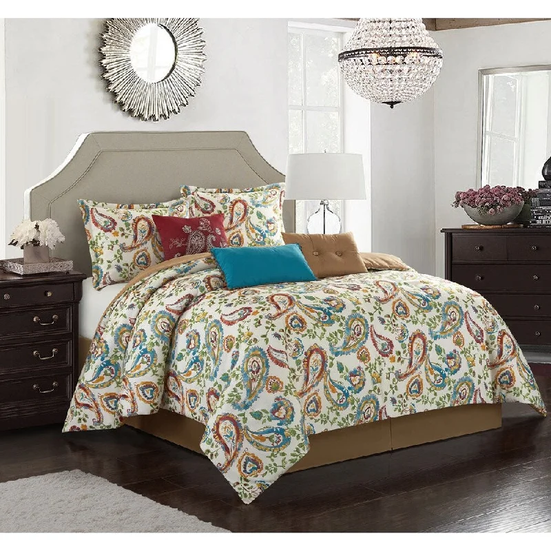 Down - filled comforters for supreme warmth and lightnessNanshing Carmel Paisley 7 Piece Comforter Set