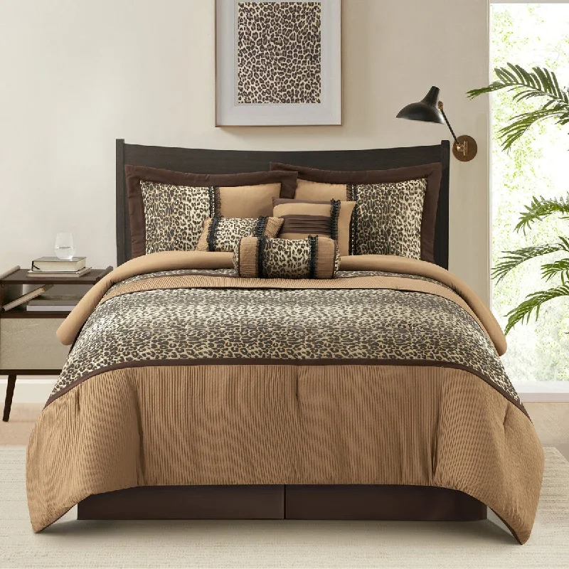 Silk - filled comforters for a luxurious and smooth touchNanshing Leopard Print 7-Piece Comforter Set