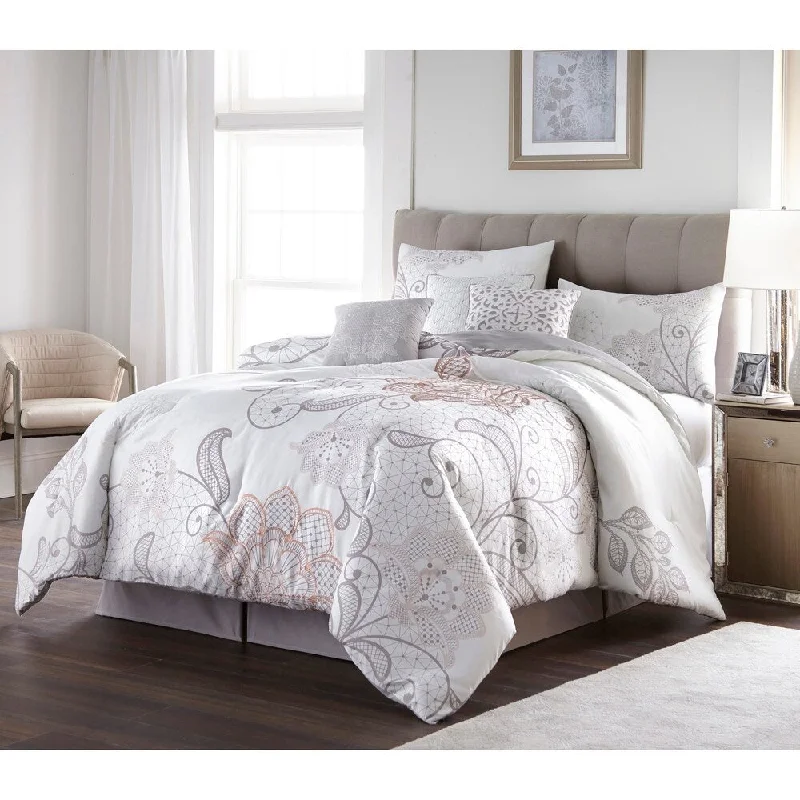 Cotton - filled comforters for a breathable and natural sleep experienceNanshing Liliane Lace 7 Piece Comforter Set