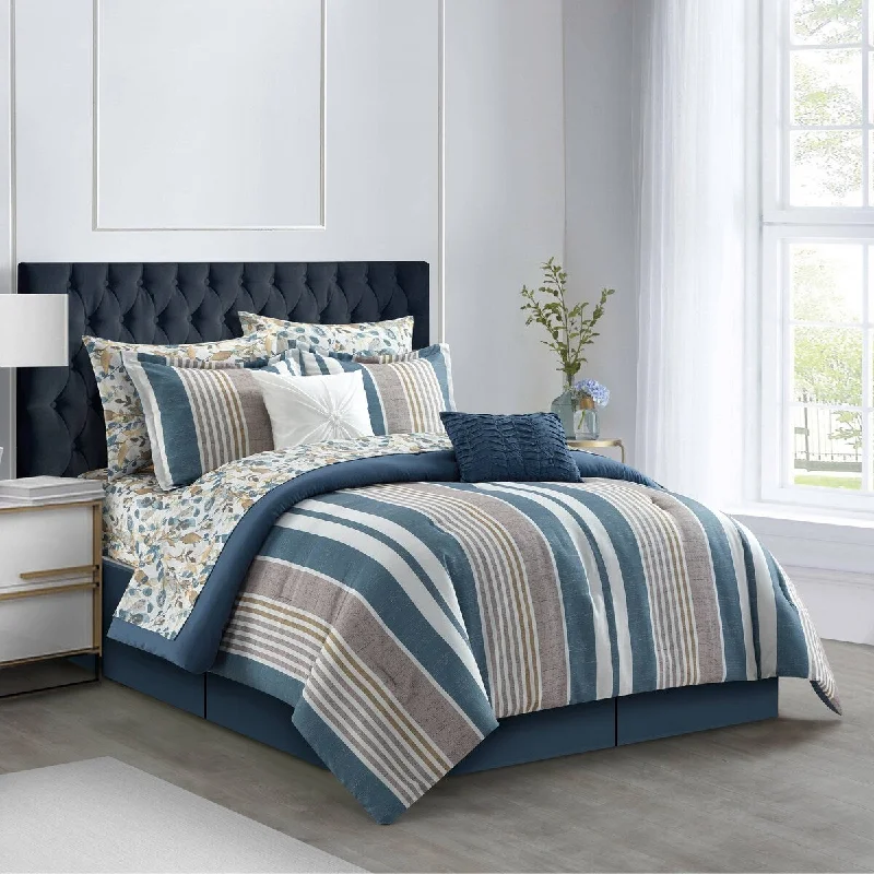 Latex - filled comforters with a bouncy texture and good supportNanshing Ruby 10 Piece Stripes Comforter Set