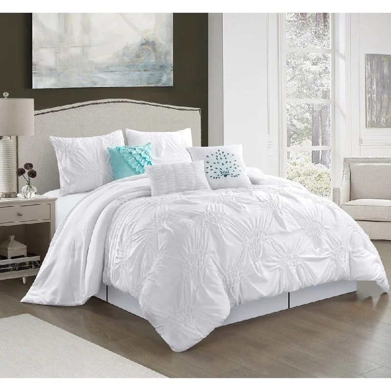 Queen - size comforters for standard queen - sized mattressesPorch & Den Summerview Pleated Microfiber 7-piece Comforter Set