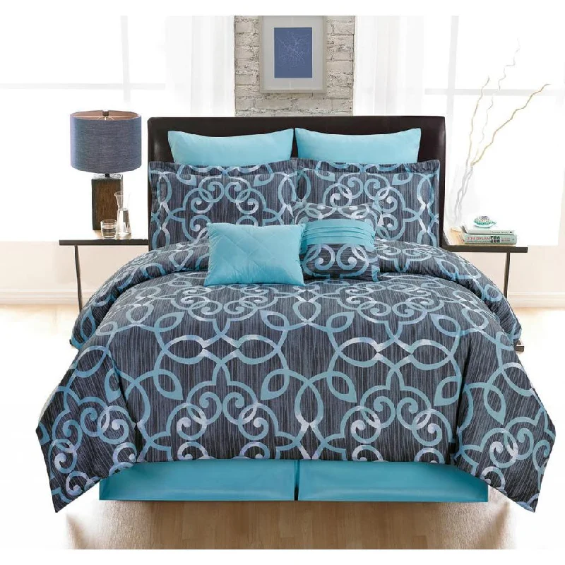 Queen - size comforters for standard queen - sized mattressesRennie 8-piece Comforter Set