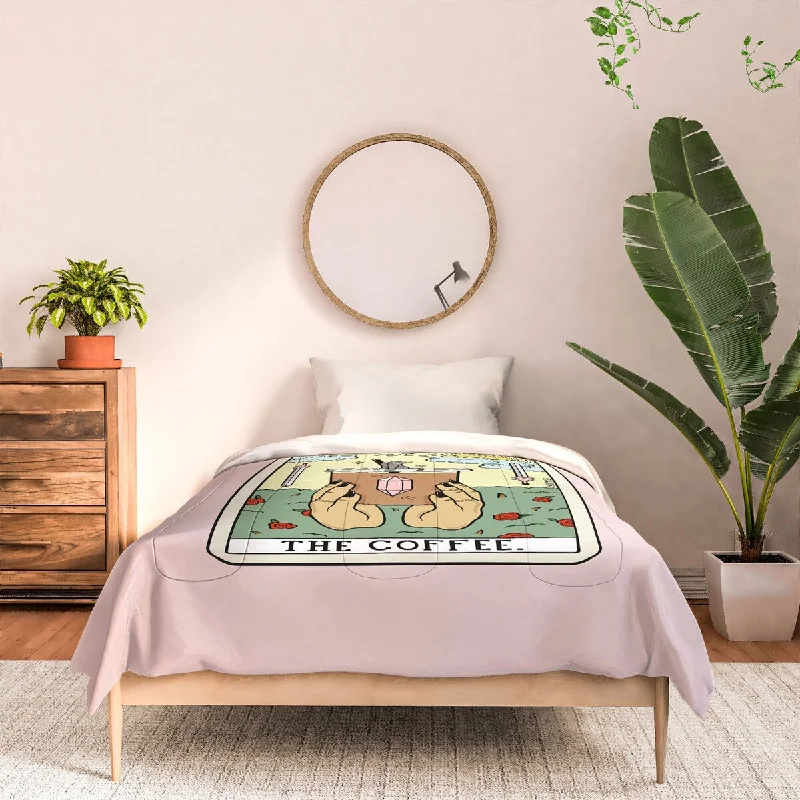 Bamboo - fiber - filled comforters with antibacterial and breathable qualitiesSagepizza COFFEE READING UPDATED LIGHT Made to Order Comforter Set