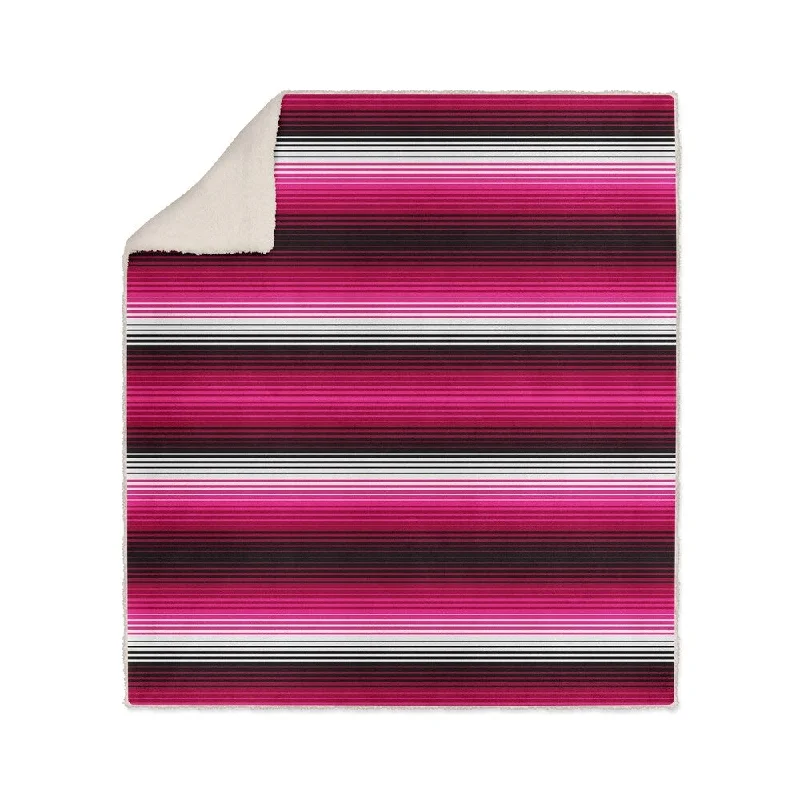 Queen - size comforters for standard queen - sized mattressesSERAPE STRIPES MAGENTA Sherpa Comforter