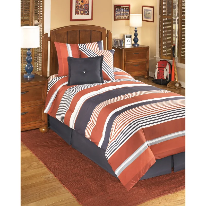 Latex - filled comforters with a bouncy texture and good supportSignature Design by Ashley Manning Multicolor Stripes 6-piece Comforter Set