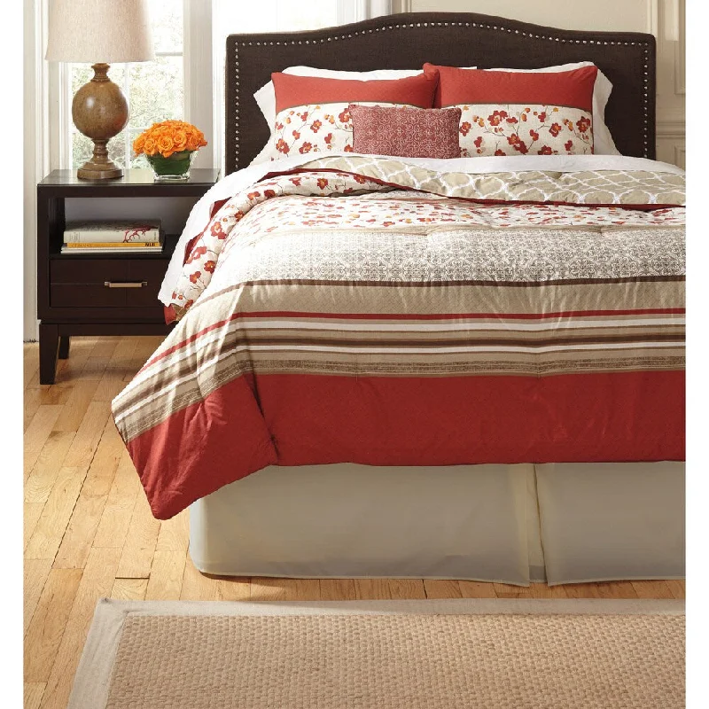 Duck down comforters with a softer feel and good warmth retentionSignature Designs by Ashley Cayenne Rouge 4-piece Comforter Set