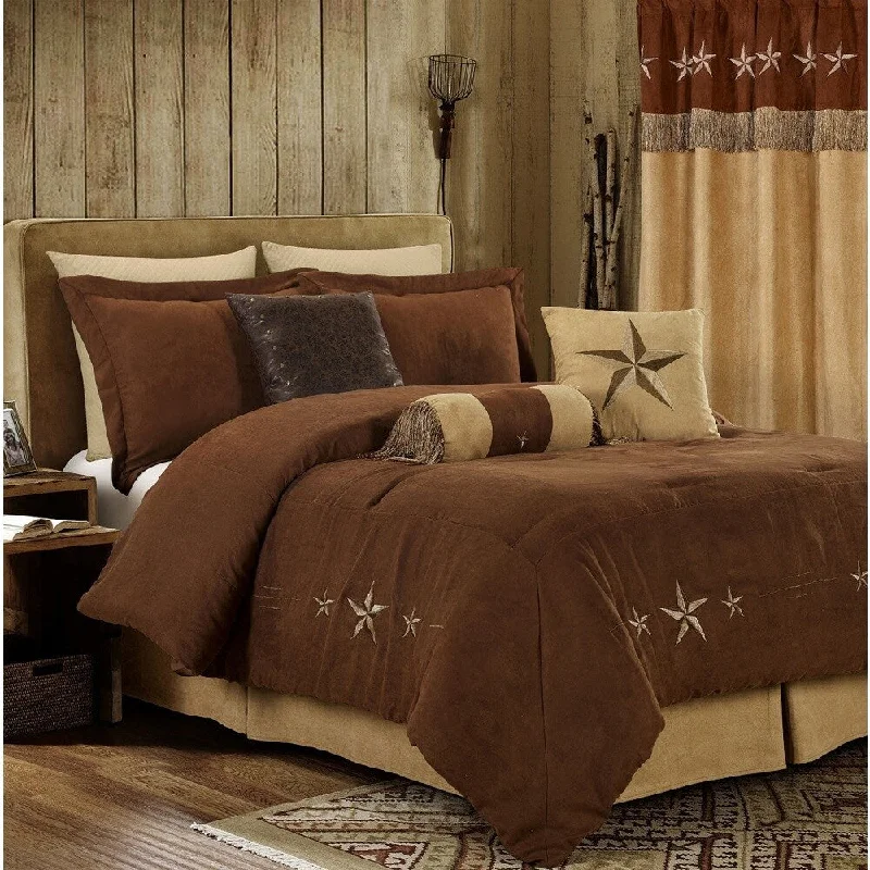 Cotton - filled comforters for a breathable and natural sleep experienceStar Laredo Brown Antique 7 Piece Comforter Set