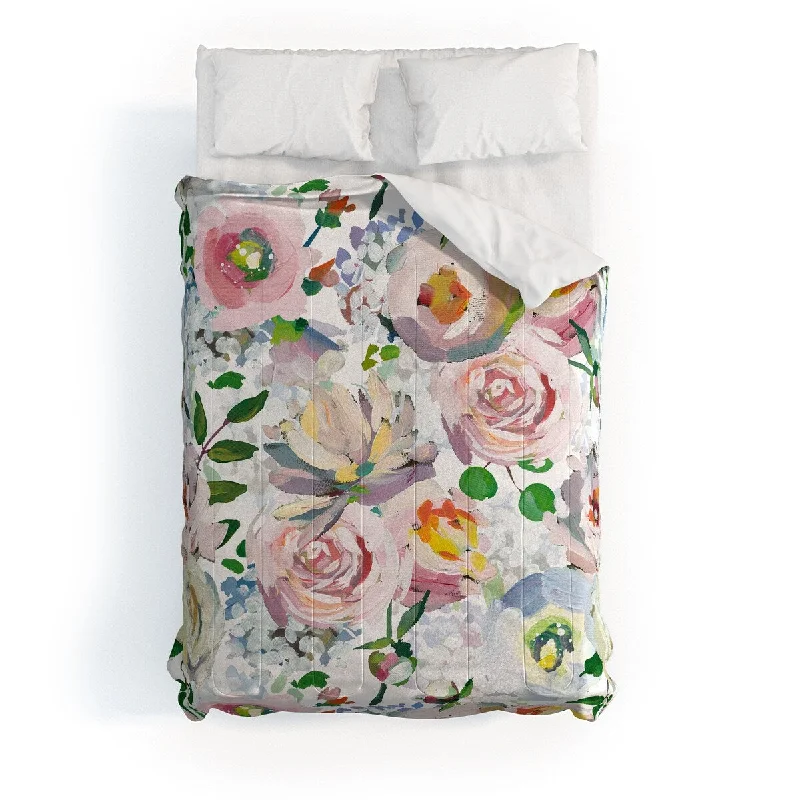 Microfiber - filled comforters that are lightweight and easy to care forUtart Hand Drawn Vintage Spring Claude Monet Botanical Flower Garden Made To Order Full Comforter