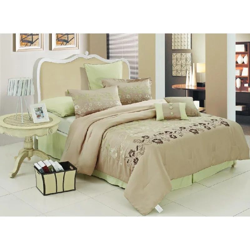 Synthetic - filled comforters like polyester for affordability and hypoallergenic propertiesVerde Floral 8-piece Comforter Set