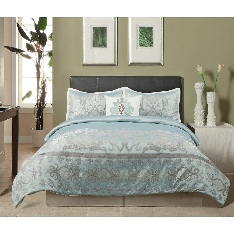 Latex - filled comforters with a bouncy texture and good supportVictoria 5 Piece Comforter Set