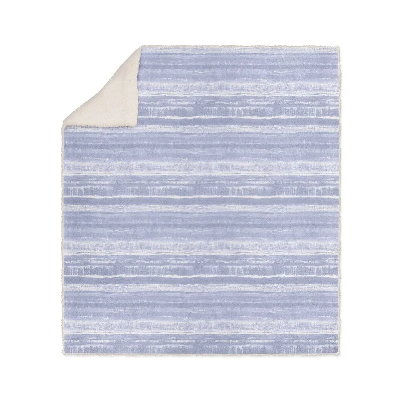 Silk - filled comforters for a luxurious and smooth touchWASHY WATERCOLOR STRIPE PERIWINKLE Sherpa Comforter - 30X40